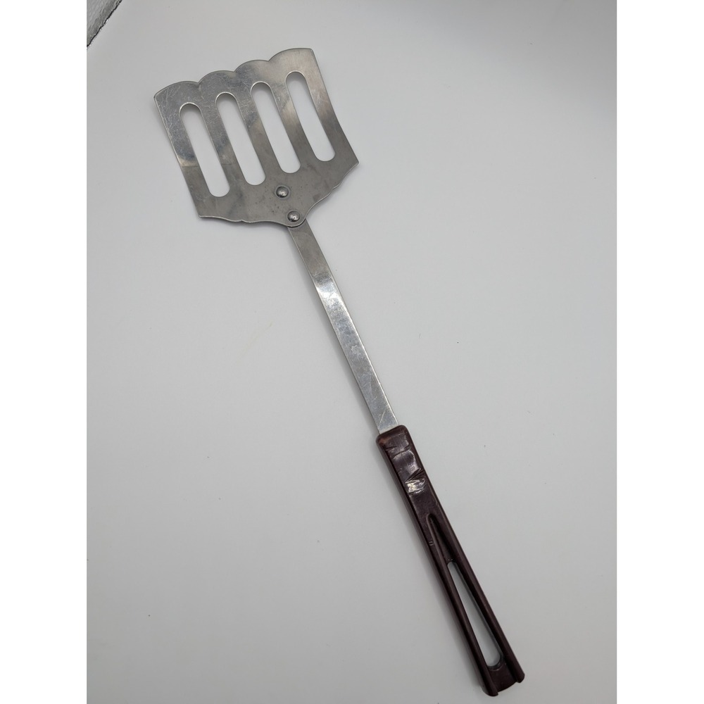 Vintage Stanhome Stainless Spatula with Brown Handle Kitchen Utensil